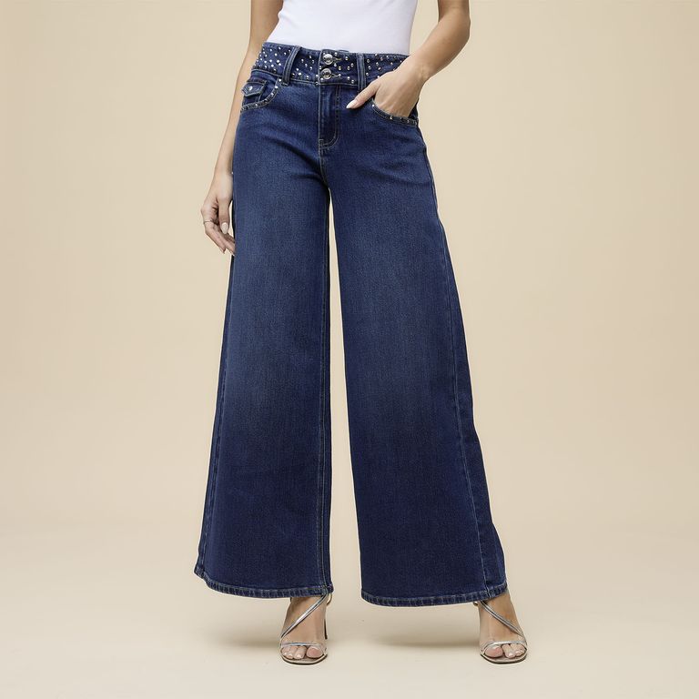 Jeans Balloon Tachas Mujer
