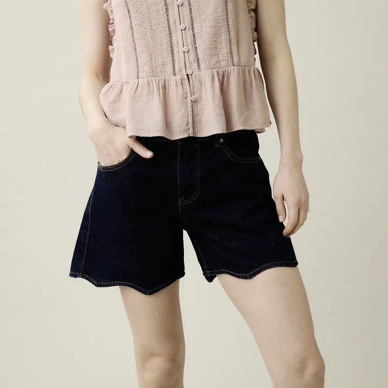 Short Denim Tiro Alto Mujer