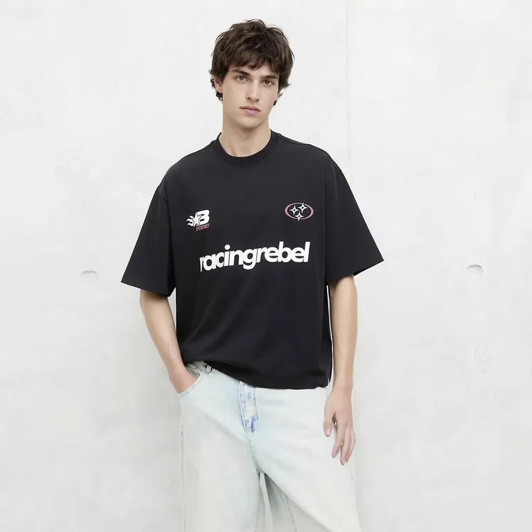 Polera Manga Corta Oversize Hombre