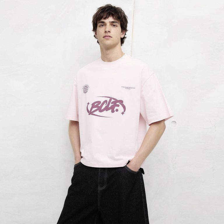 Polera Manga Corta Oversize Hombre