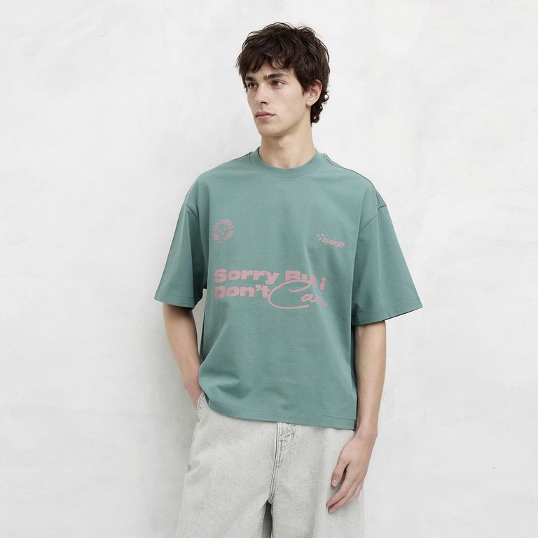 Polera Manga Corta Oversize Hombre