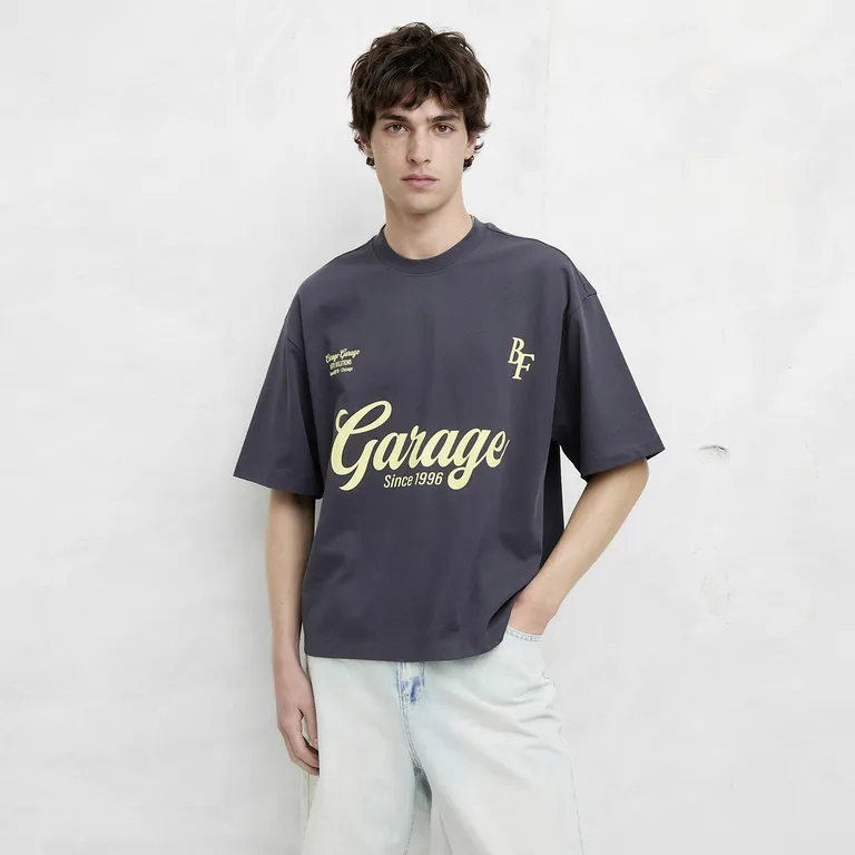Polera Manga Corta Oversize Hombre