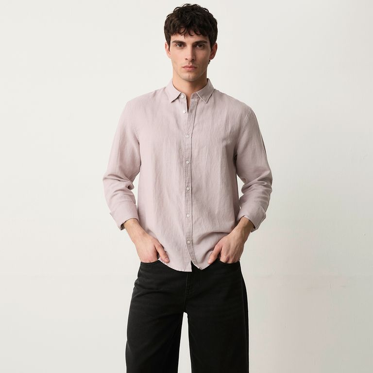 Camisa Manga Larga Lino Hombre
