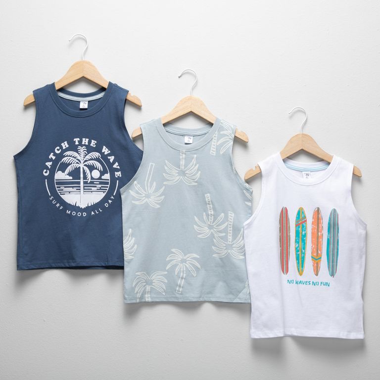 Pack 3 Poleras Sin Mangas Niño