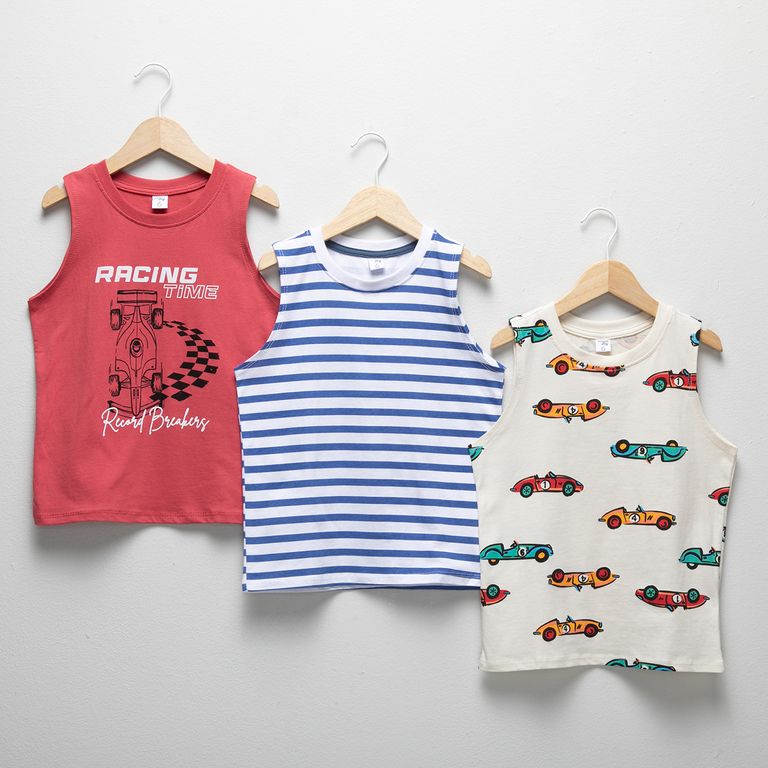 Pack 3 Poleras Sin Mangas Niño