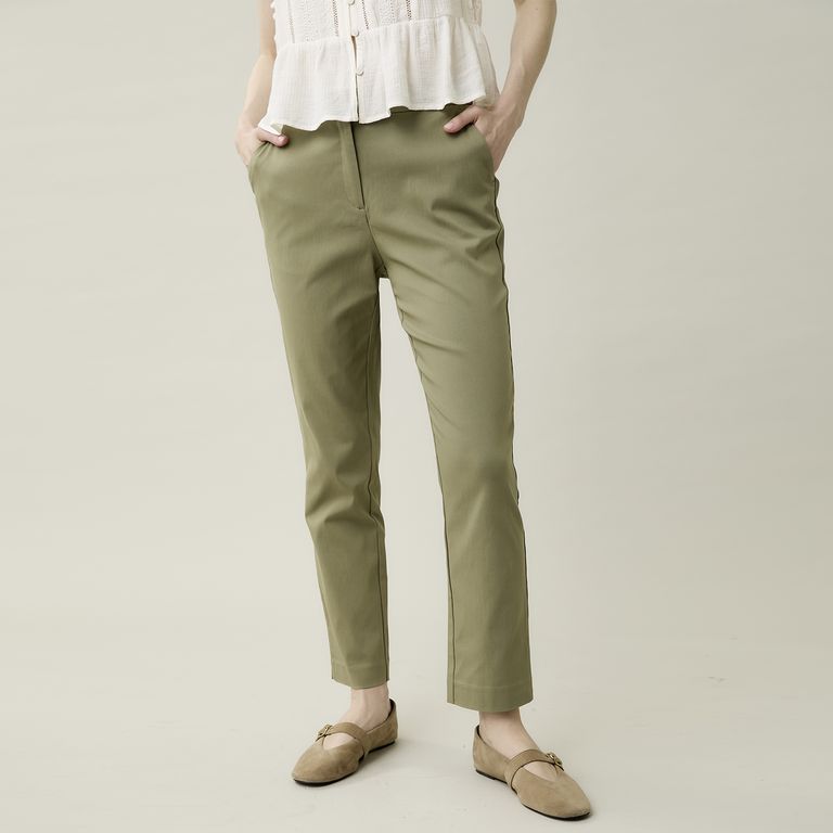 Pantalón Viscosa Straight Tiro Alto Mujer