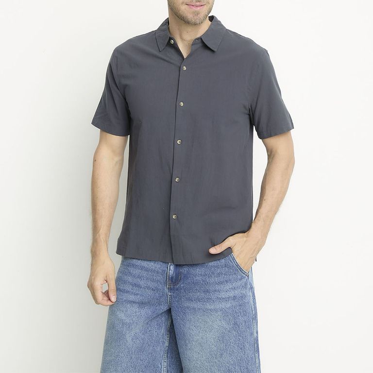 Camisa Manga Corta Algodón Hombre