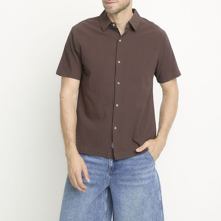 Camisa Manga Corta Algodón Hombre