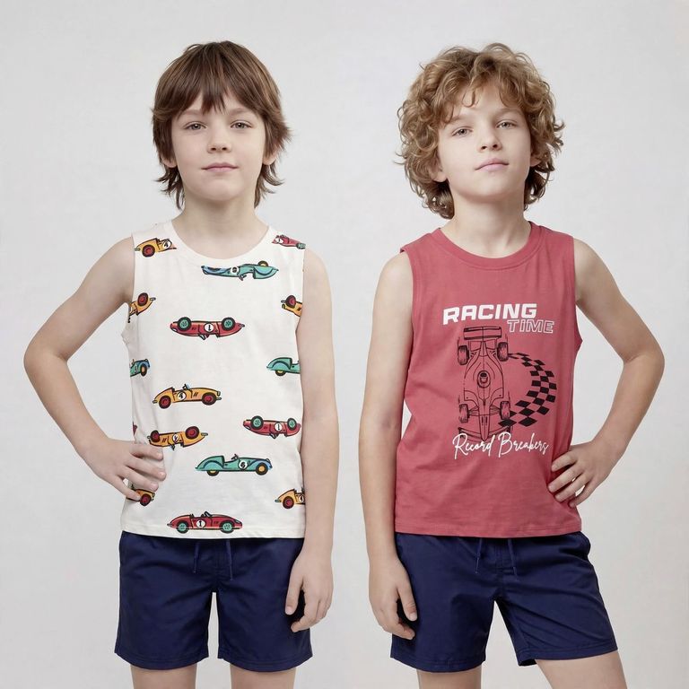 Pack 2 Poleras Manga Corta Niño
