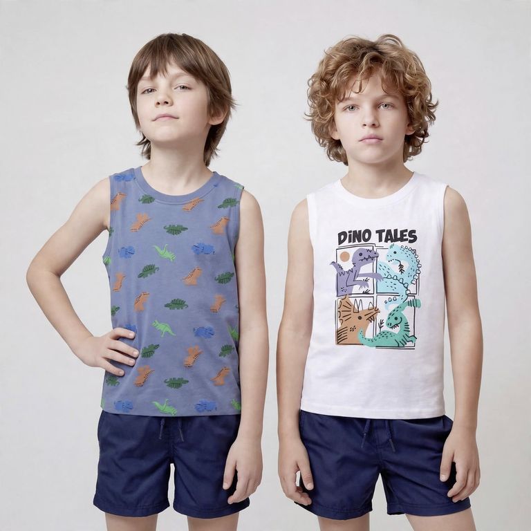 Pack 2 Poleras Manga Corta Niño
