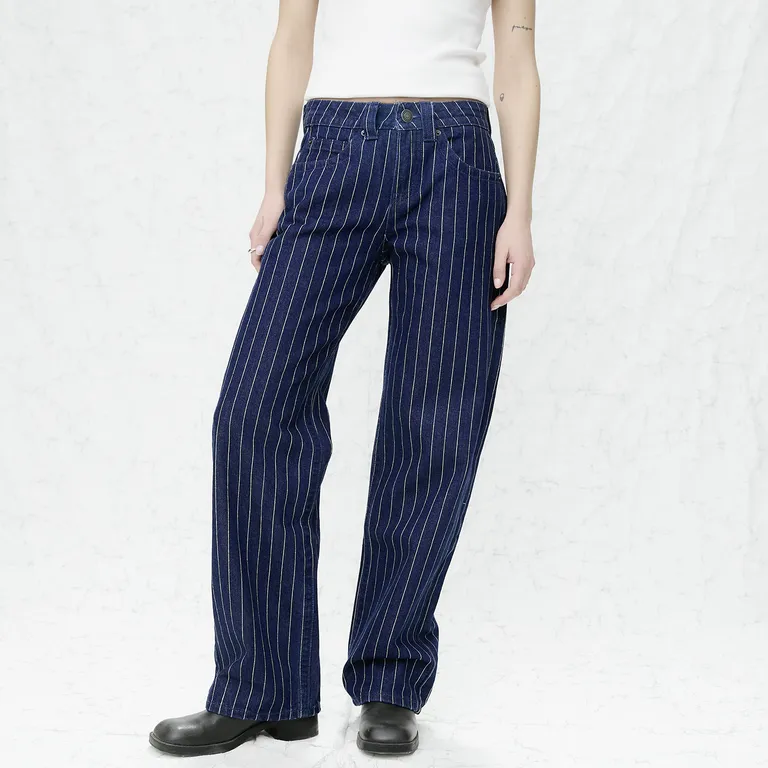 Jeans Straight Tiro Bajo Mujer