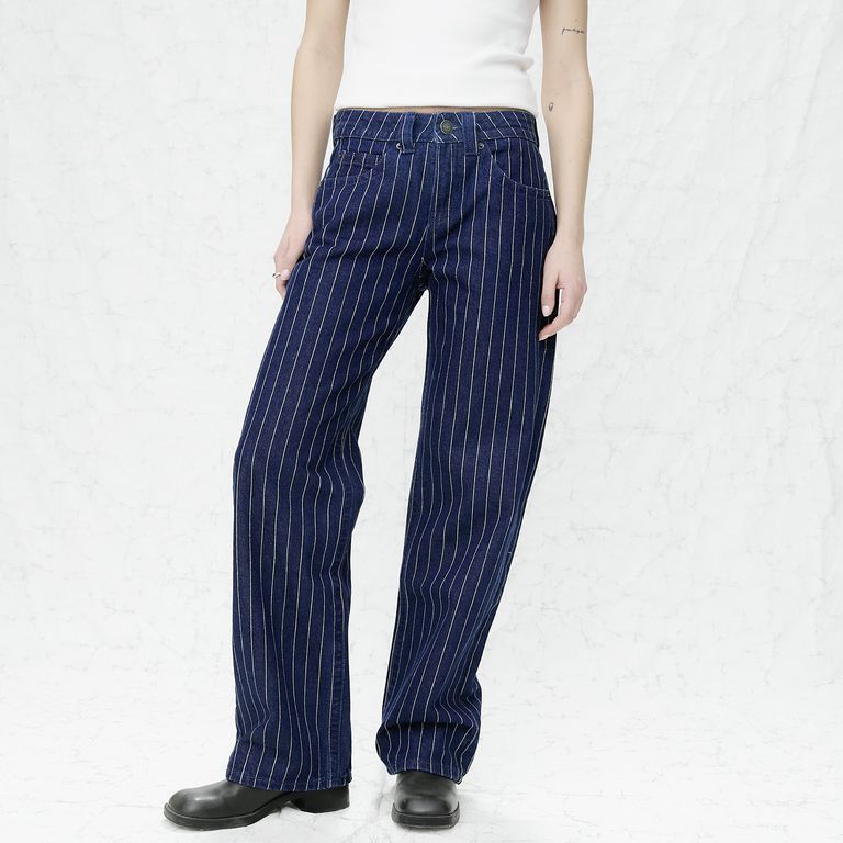 Jeans Straight Tiro Bajo Mujer
