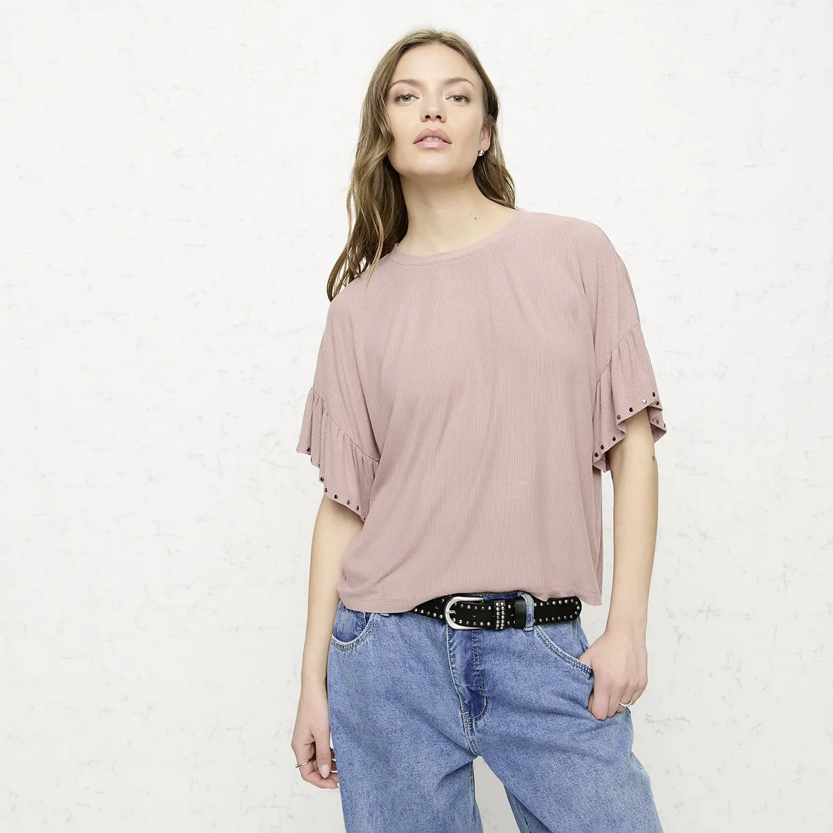 AMERICANINO - Polera Fluida Manga Vuelos Mujer Americanino
