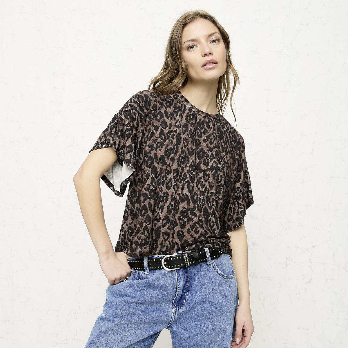 AMERICANINO - Polera Fluida Manga Vuelos Mujer Americanino