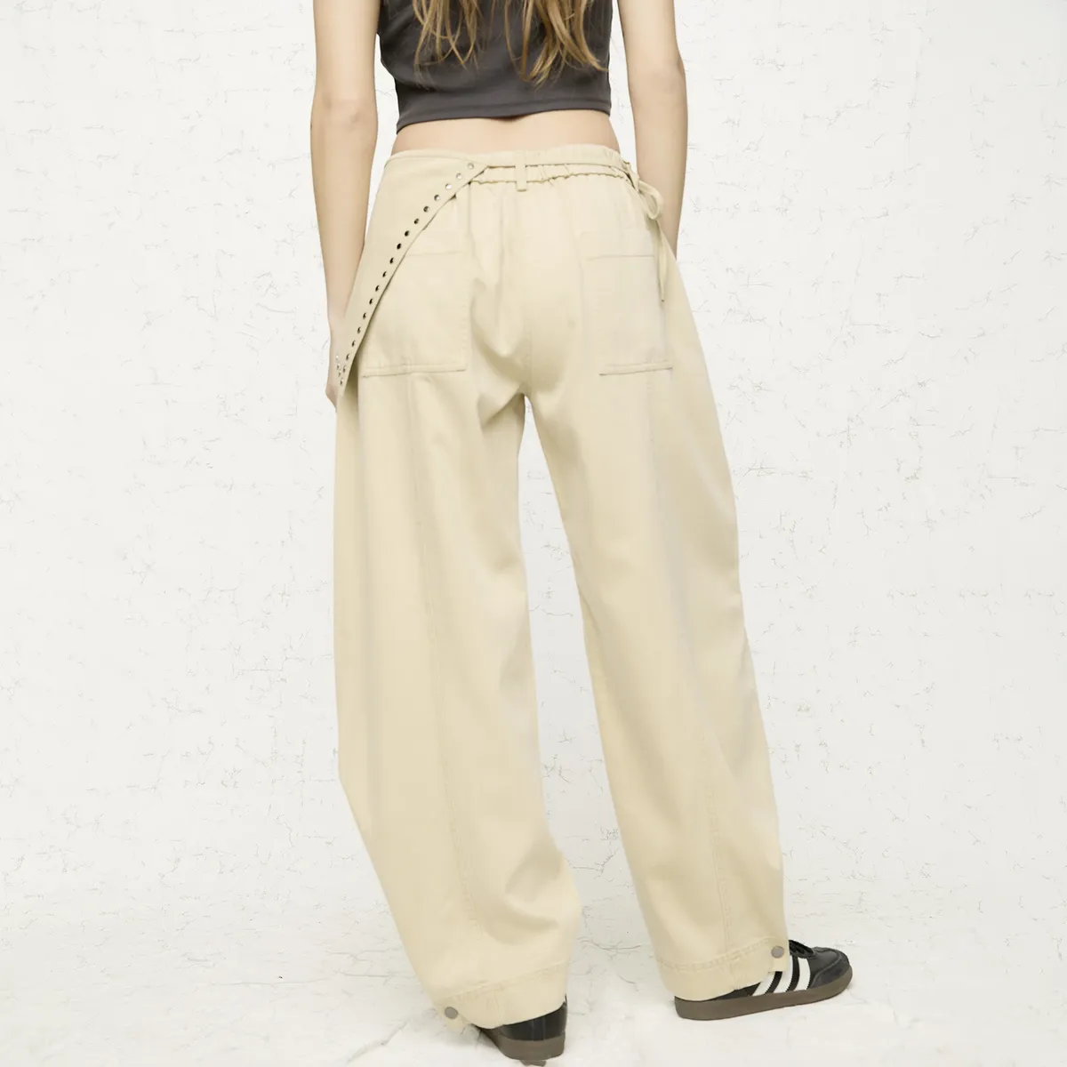AMERICANINO - Pantalón Baggy Tiro Medio Mujer Americanino