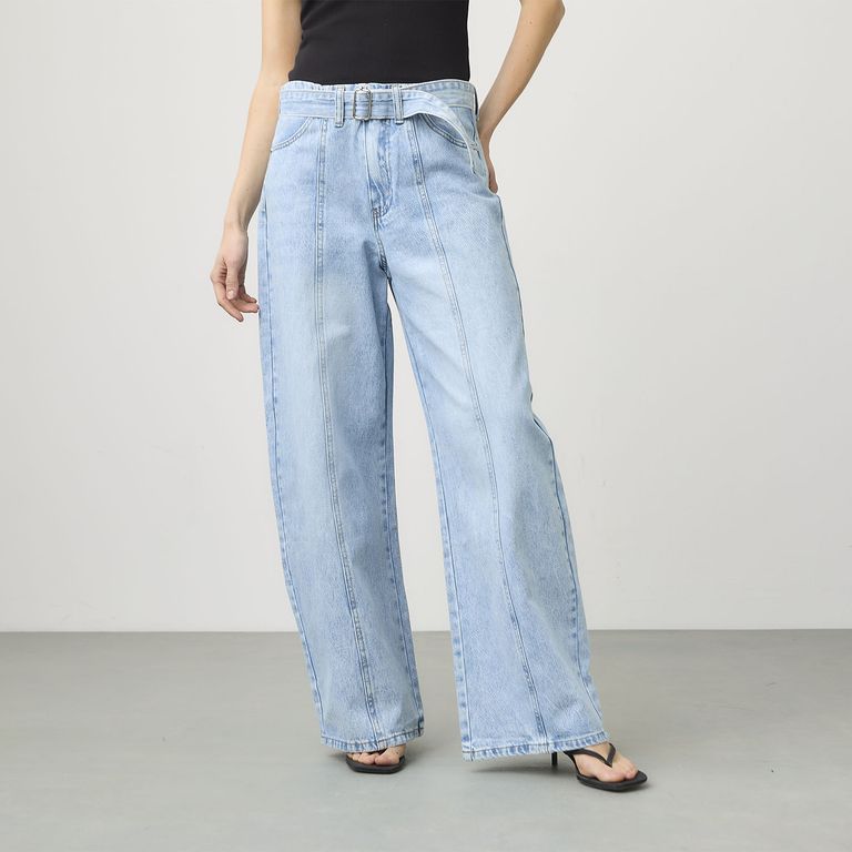 Jeans Wide Leg Tiro Alto Mujer