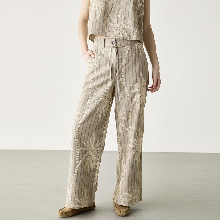 Pantalón Wide Leg Tiro Alto Mujer