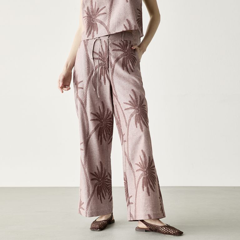 Pantalón Wide Leg Tiro Alto Mujer