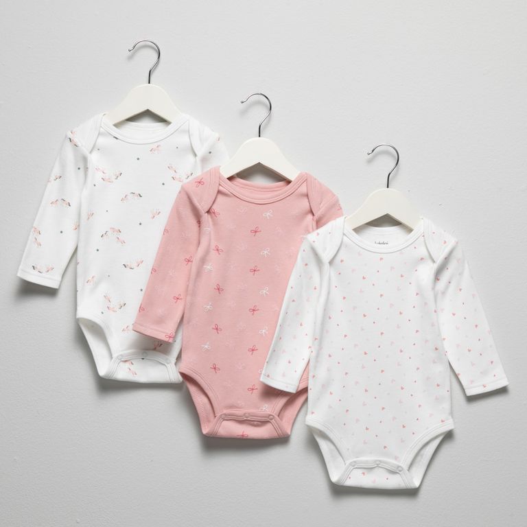 Pack De 3 Bodys Manga Larga Bebé Niña