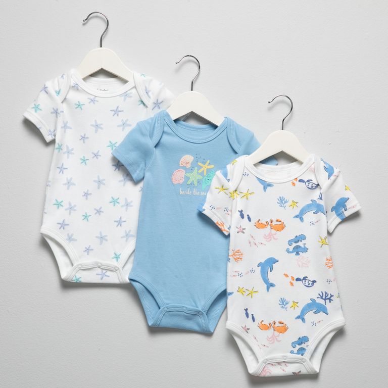 Pack De 3 Bodys Manga Corta Bebé Niño