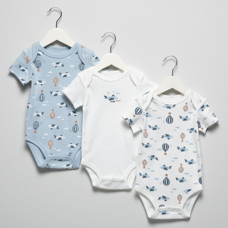Pack De 3 Bodys Manga Corta Bebé Niño