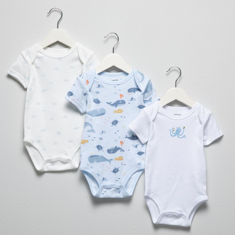 Pack De 3 Bodys Manga Corta Bebé Niño