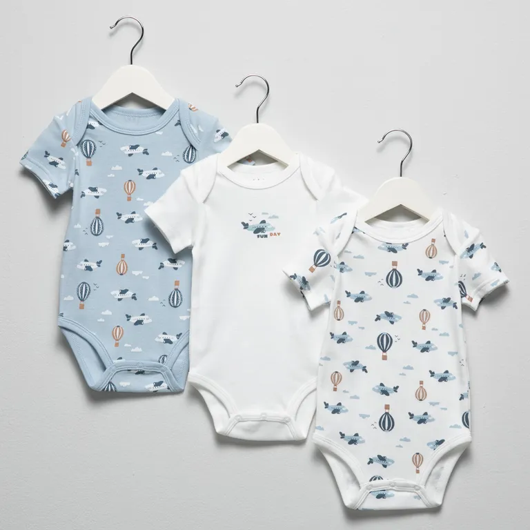 Pack De 3 Bodys Manga Corta Bebé Niño