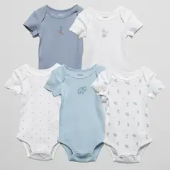 YAMP - Pack De 5 Bodys Bebé Niño