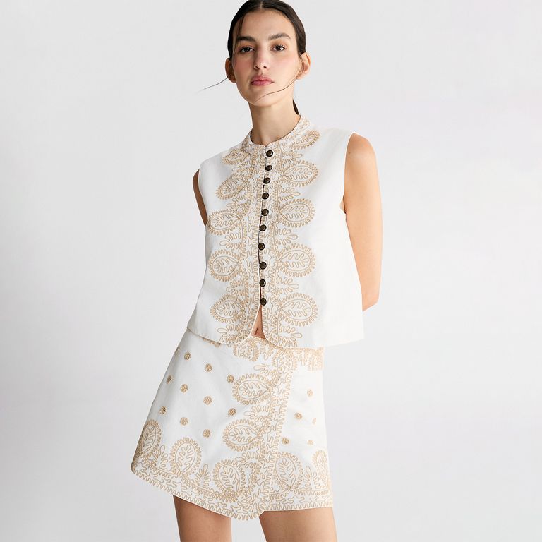 Falda Bordado Set Mujer