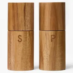 FIGMINT - Juego De Molinillos De Sal Y Pimienta De Madera De Acacia 5 Piezas