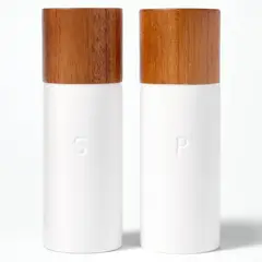 FIGMINT - Juego De 2 Molinillos De Sal Y Pimienta Crema