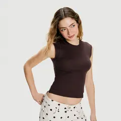 SYBILLA - Polera Manga Corta Layering Mujer