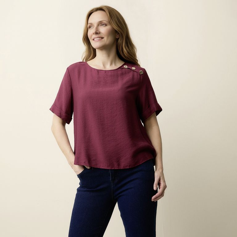 Blusa Manga Corta Mujer