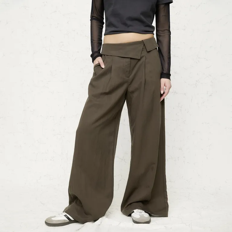 Pantalón Wide Leg Tiro Mediomujer