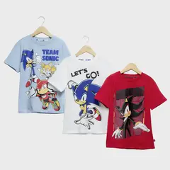 SONIC - Pack De 3 Poleras Manga Corta