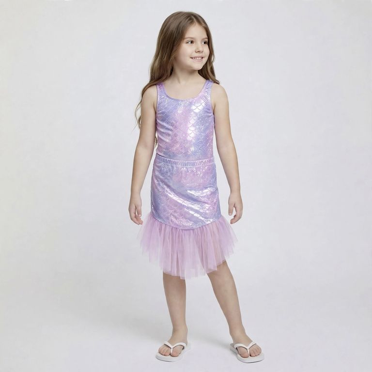 Set Traje de Baño + Falda Sirena Niña