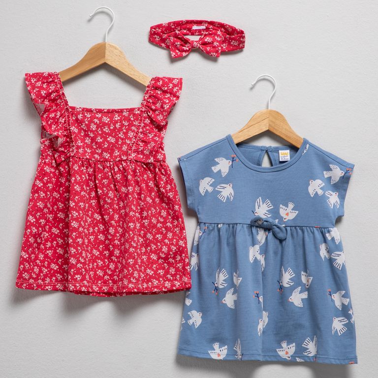 Pack 2 Vestidos Sin Manga Bebé Niña