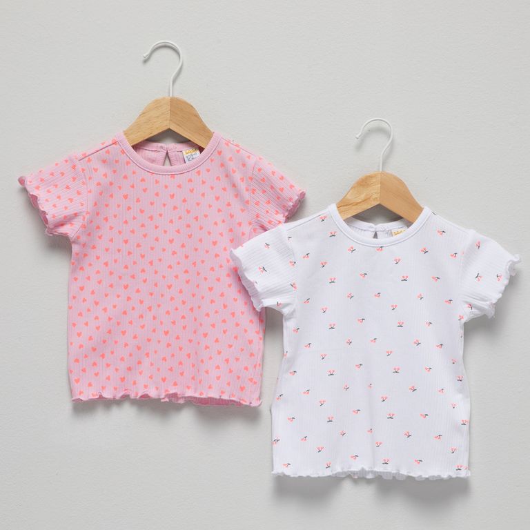 Pack 2 Poleras Manga Corta Bebé Niña