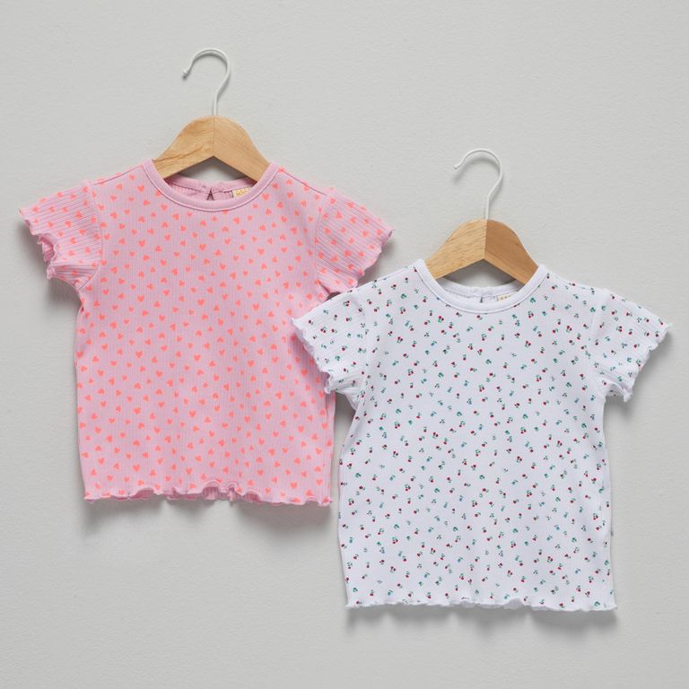 Pack 2 Poleras Manga Corta Bebé Niña