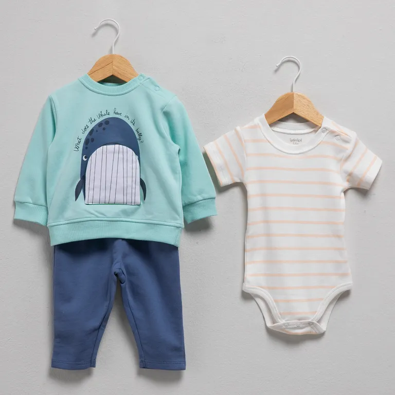 Conjunto Polerón Más Pantalón de Buzo más Body Bebé Niño
