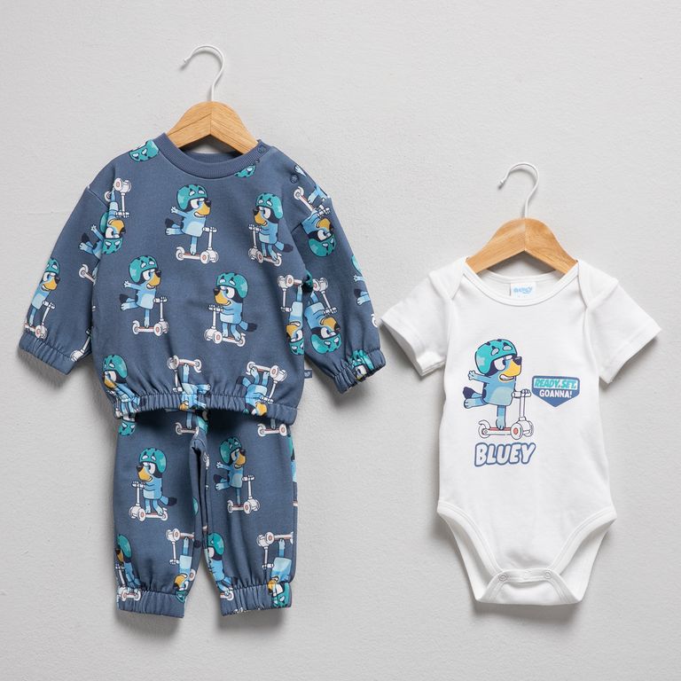 Conjunto Polerón Más Buzo Más Body Bebé Niño