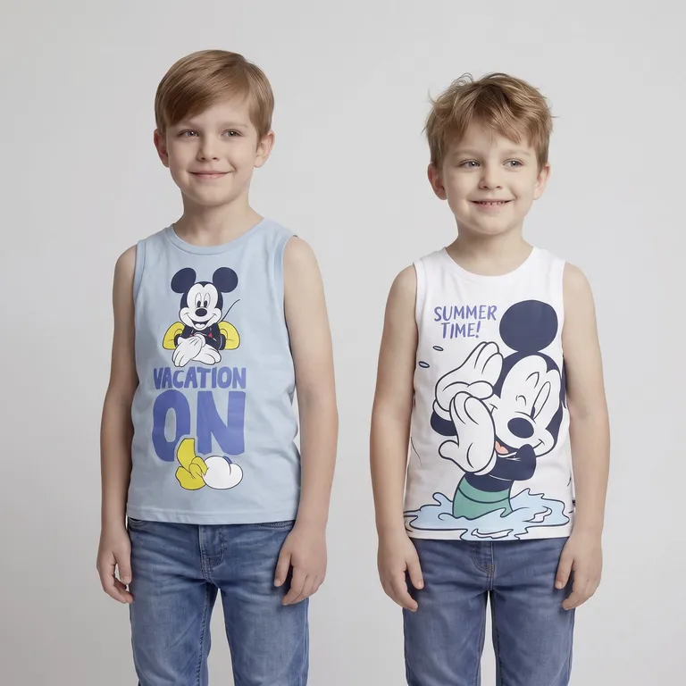 Pack 2 Poleras Sin Mangas Niño Mickey Mouse
