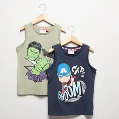AVENGERS - Pack De 2 Poleras Sin Mangas Niño