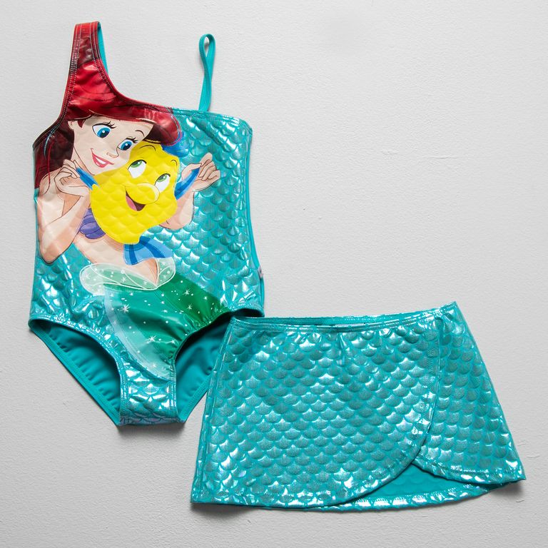 Traje De Baño Entero Más Falda Niña