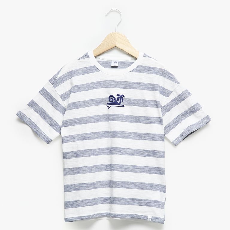 Polera Manga Corta Rayas Niño