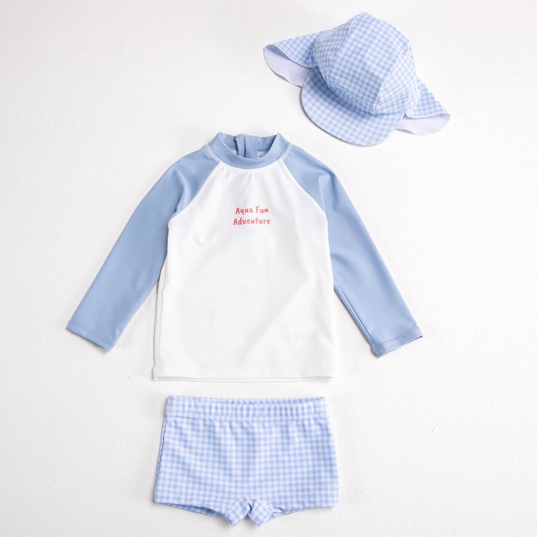 Set Traje De Baño + Gorro Bebé Niño