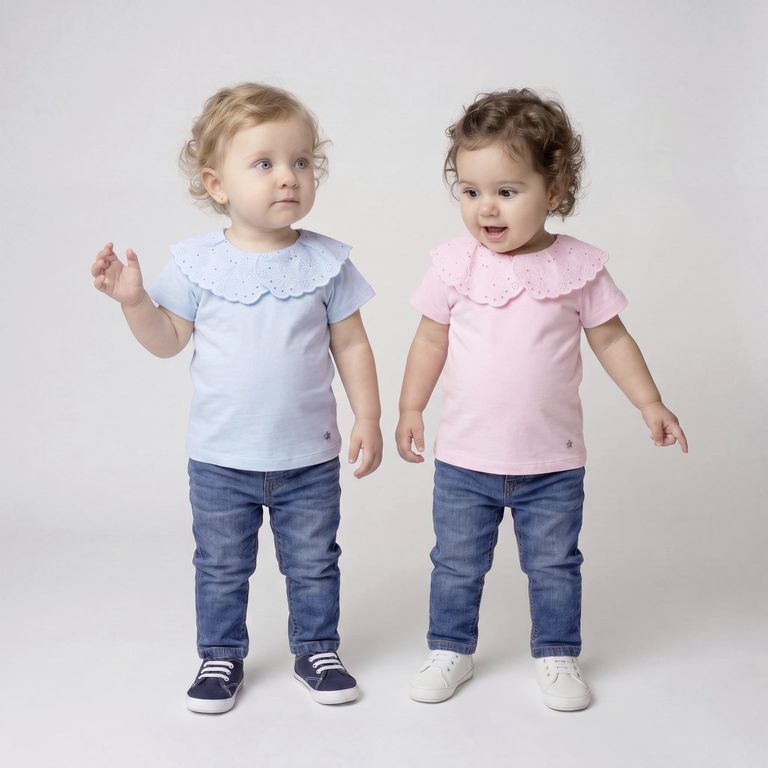 Pack 2 Poleras Manga Corta Bebé Niña