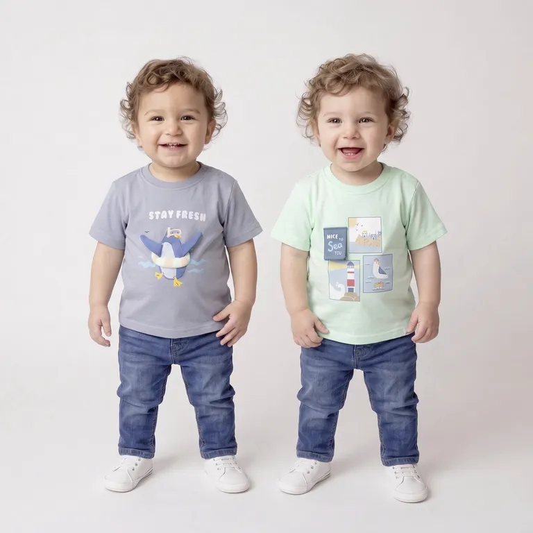 Pack 2 Poleras Manga Corta Bebé Niño