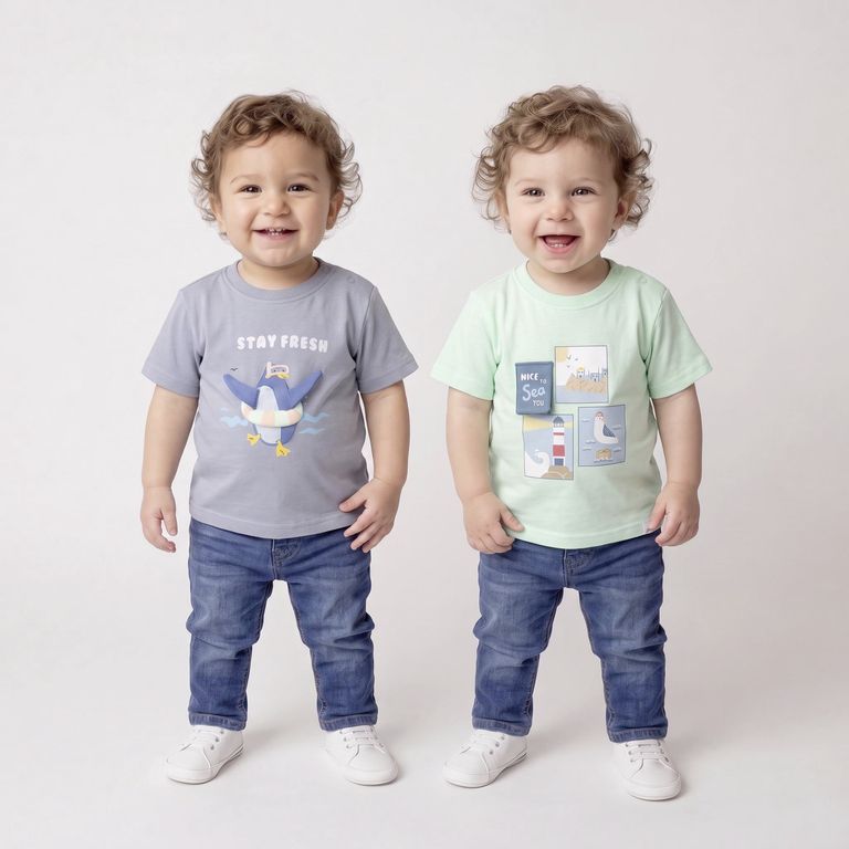 Pack 2 Poleras Manga Corta Bebé Niño