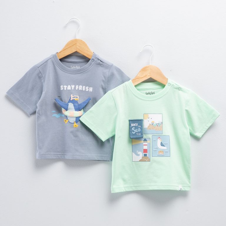 Pack 2 Poleras Manga Corta Bebé niño